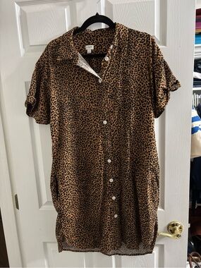 J. Crew Factory Brown and Black Leopard Print Mini Dress